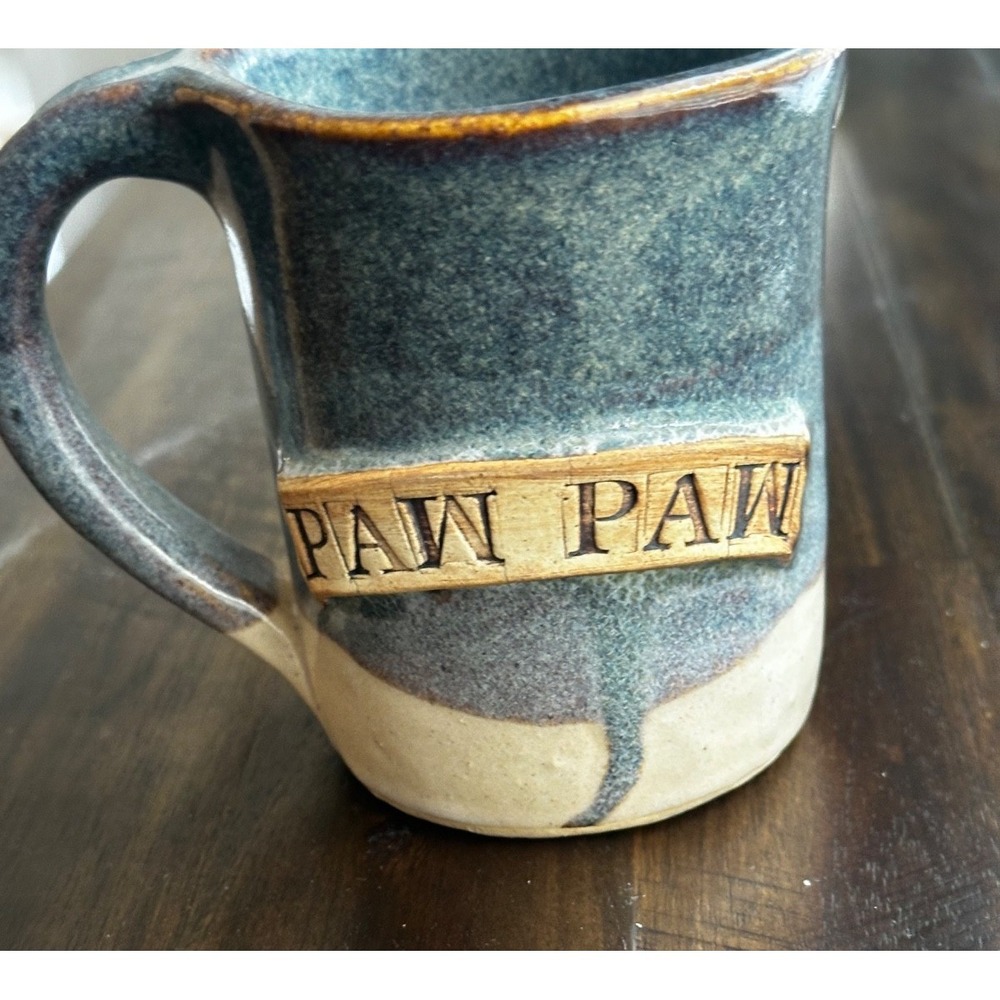 Mimi and Paw Paw handmade pottery clay 14-16 oz coffee mugs - Picture 6 of 10
